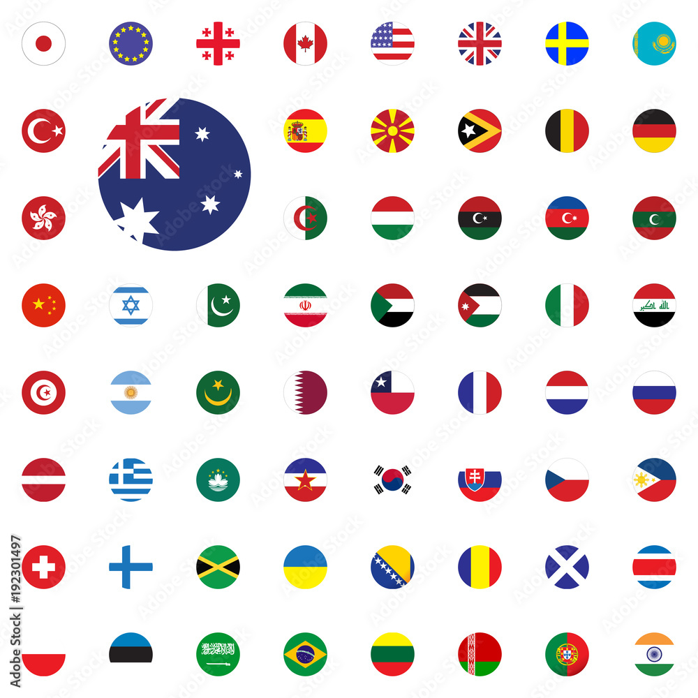 Australia round flag icon. Round World Flags Vector illustration Icons ...