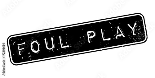 Foul Play rubber stamp. Grunge design with dust scratches. Effects can be easily removed for a clean, crisp look. Color is easily changed.