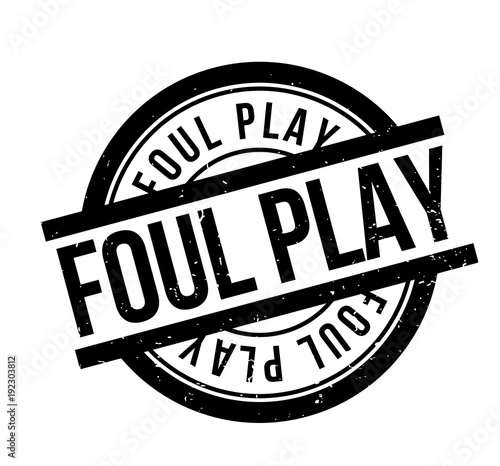 Foul Play rubber stamp. Grunge design with dust scratches. Effects can be easily removed for a clean, crisp look. Color is easily changed.