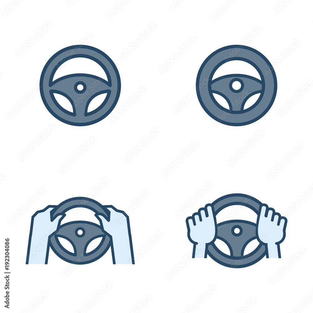 Obraz premium Wheel vector icon set