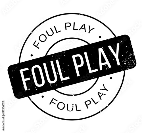 Foul Play rubber stamp. Grunge design with dust scratches. Effects can be easily removed for a clean, crisp look. Color is easily changed.