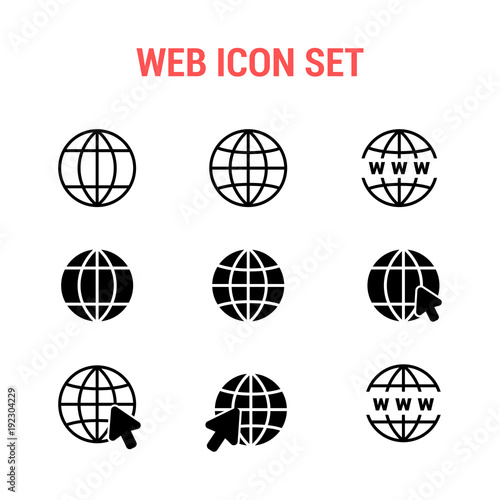 Web icon set , World symbol.