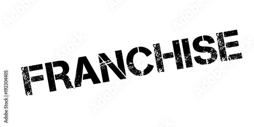 Franchise rubber stamp. Grunge design with dust scratches. Effects can be easily removed for a clean, crisp look. Color is easily changed.