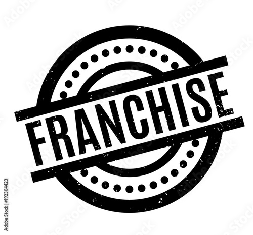 Franchise rubber stamp. Grunge design with dust scratches. Effects can be easily removed for a clean, crisp look. Color is easily changed.