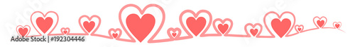 Linie, Banner mit roten Herzen