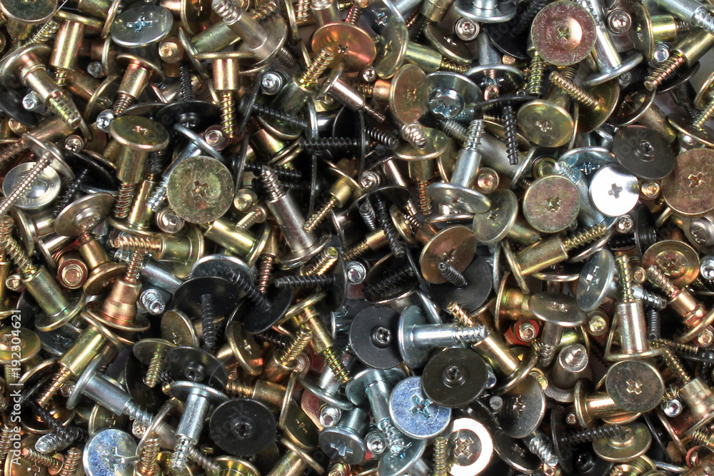 Pile of screws - abstract industrial background Pile of screws - abstract industrial background