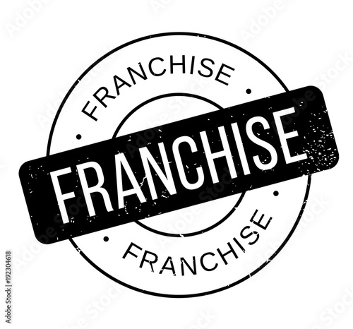 Franchise rubber stamp. Grunge design with dust scratches. Effects can be easily removed for a clean, crisp look. Color is easily changed.