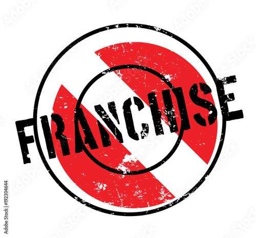 Franchise rubber stamp. Grunge design with dust scratches. Effects can be easily removed for a clean, crisp look. Color is easily changed.
