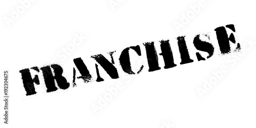Franchise rubber stamp. Grunge design with dust scratches. Effects can be easily removed for a clean, crisp look. Color is easily changed.