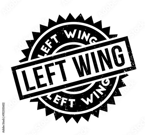 Left Wing rubber stamp. Grunge design with dust scratches. Effects can be easily removed for a clean, crisp look. Color is easily changed.