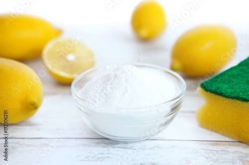 Natural cleaner, lemon and baking soda