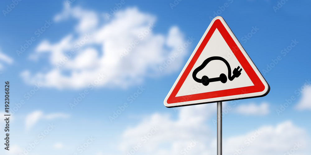 electric car road sign