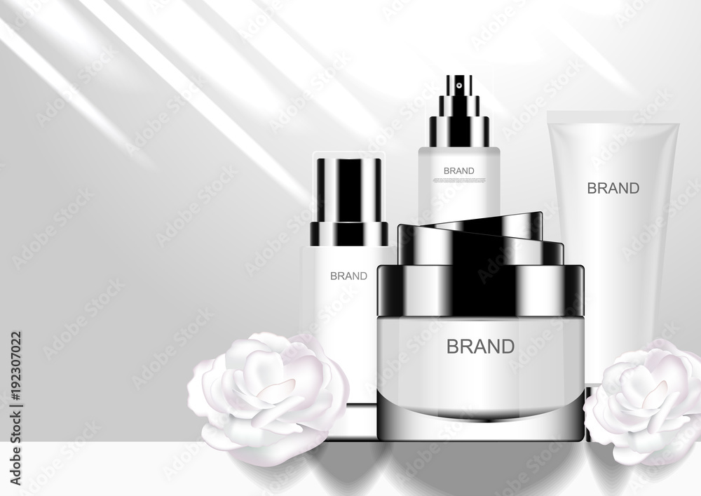 Cosmetic set with white roses and sunshine Cosmetic set with white roses and sunshine