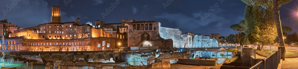 Rome imperial holes at night