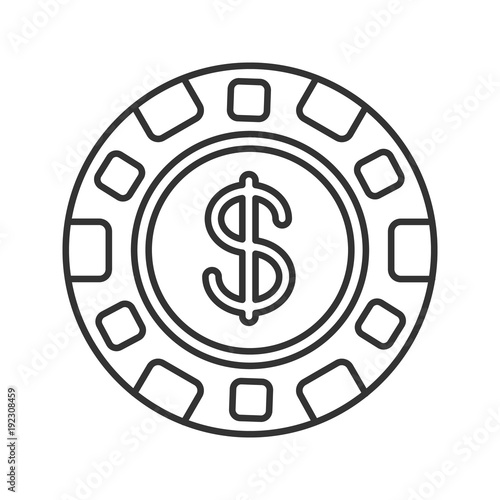 Casino chip linear icon