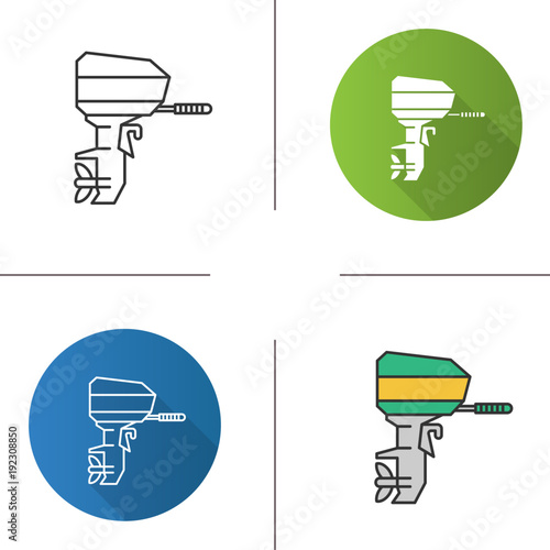 Outboard boat motor icon