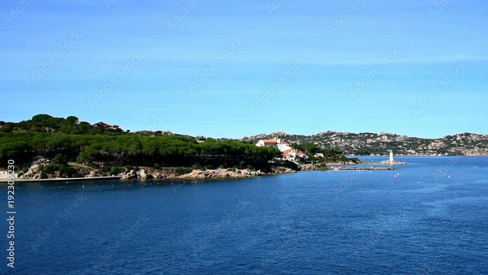La Maddalena coastline seen from a ferry boat, Italy La Maddalena coastline seen from a ferry boat, Italy