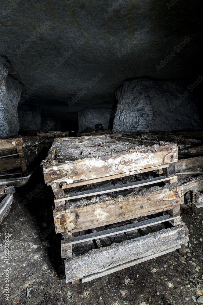 Abandoned Mushroom Beds in Tygart Limestone Company Mine - Kentucky