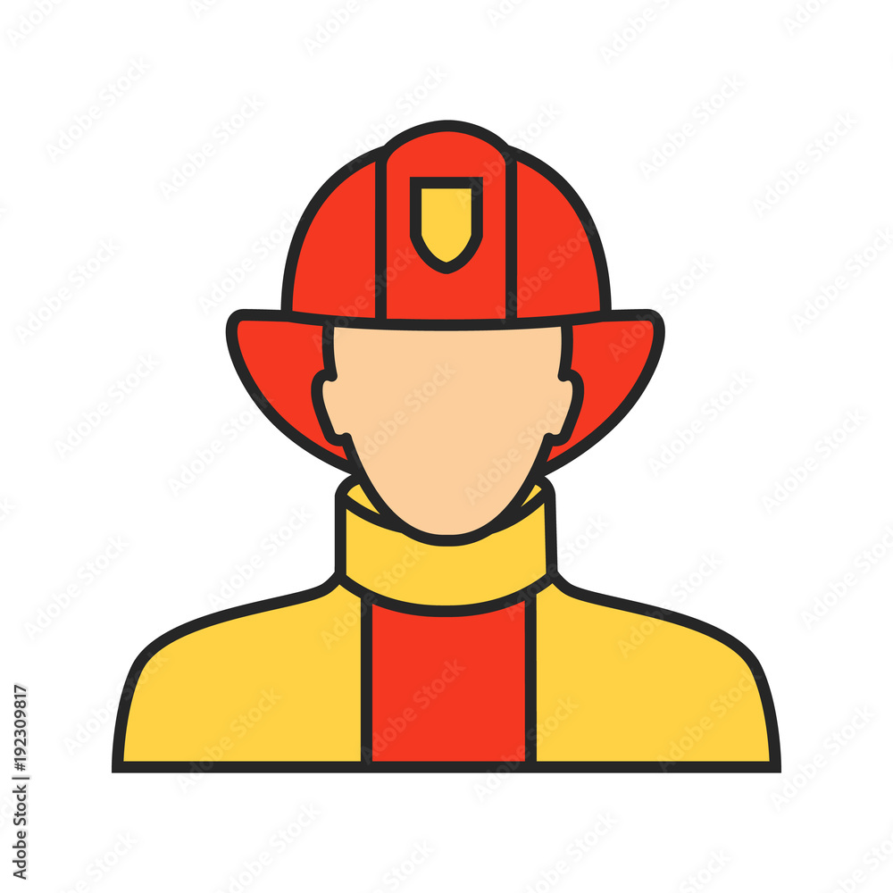 Firefighter color icon Firefighter color icon