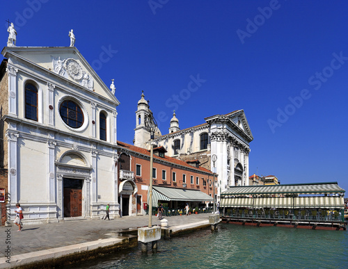 Venice historic city center, Veneto rigion, Italy - Santa Maria della Visitazione church and St. Mary of the Rosary church - by the Fondamenta Zattere Ai Gesuati