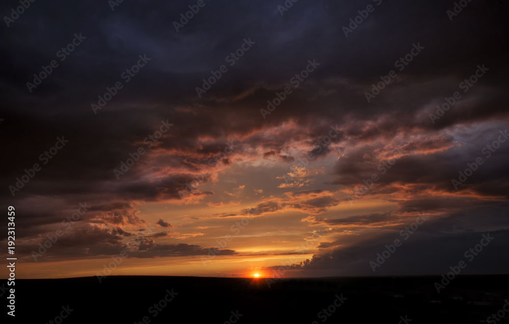 Dramatic sunset clouds