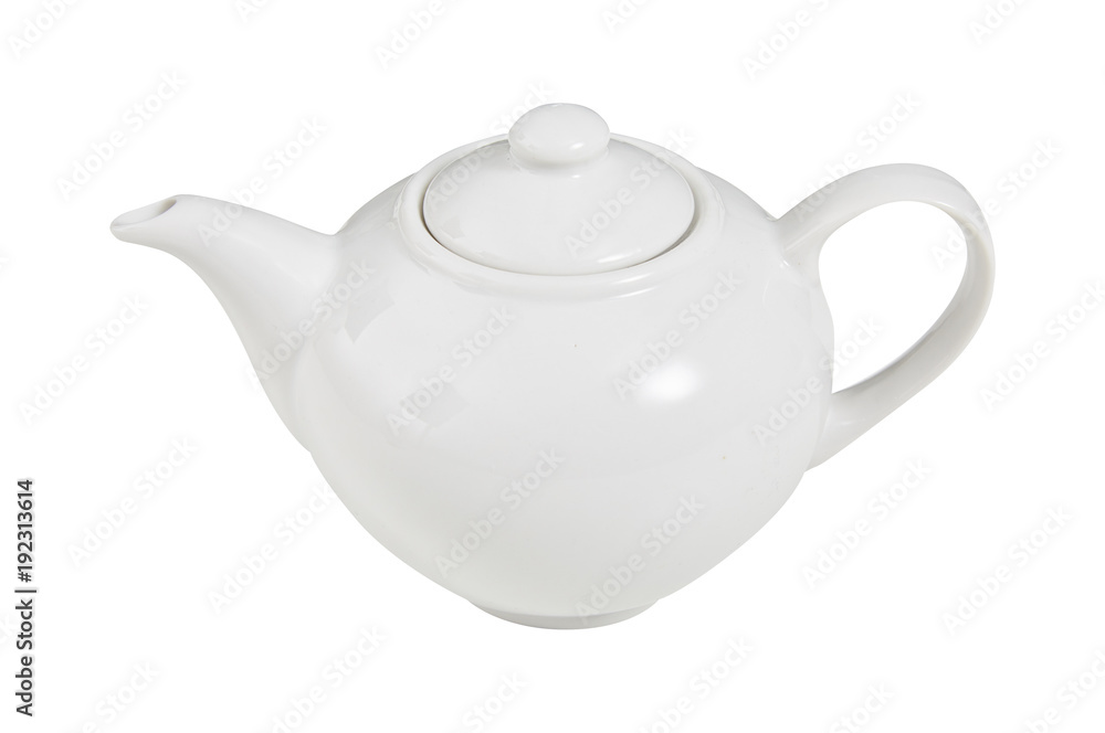 Kettle. White. View from above. For making tea. Isolated. For your design. Kettle. White. View from above. For making tea. Isolated. For your design.