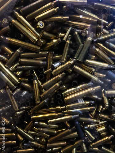 Large number of cartridge cases