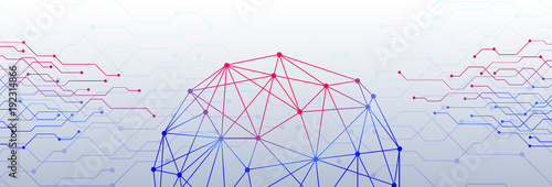 Technological virtual background. Digital networking concept. 3D Rendering