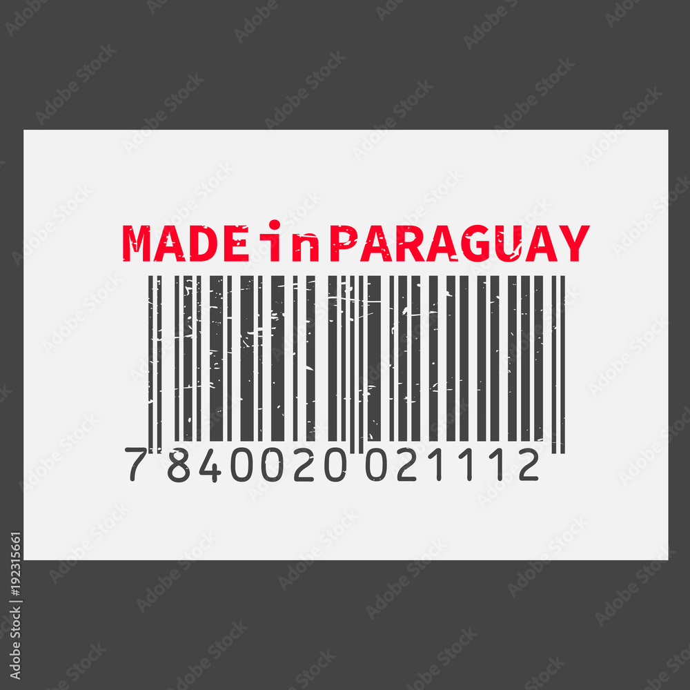 Vector realistic barcode Made in Paraguay on dark background. Vector realistic barcode Made in Paraguay on dark background.