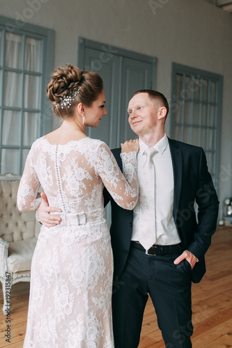 Wedding in the European style in the studio and on the street.Loft style © pavelvozmischev