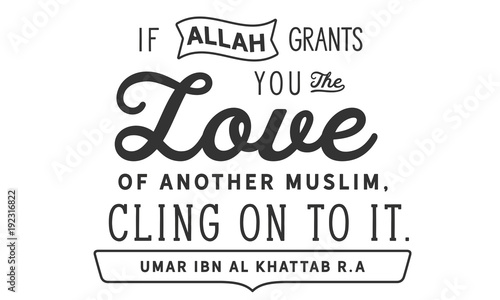 If Allah Grants You the Love of another Muslim  Cling on to it. 
