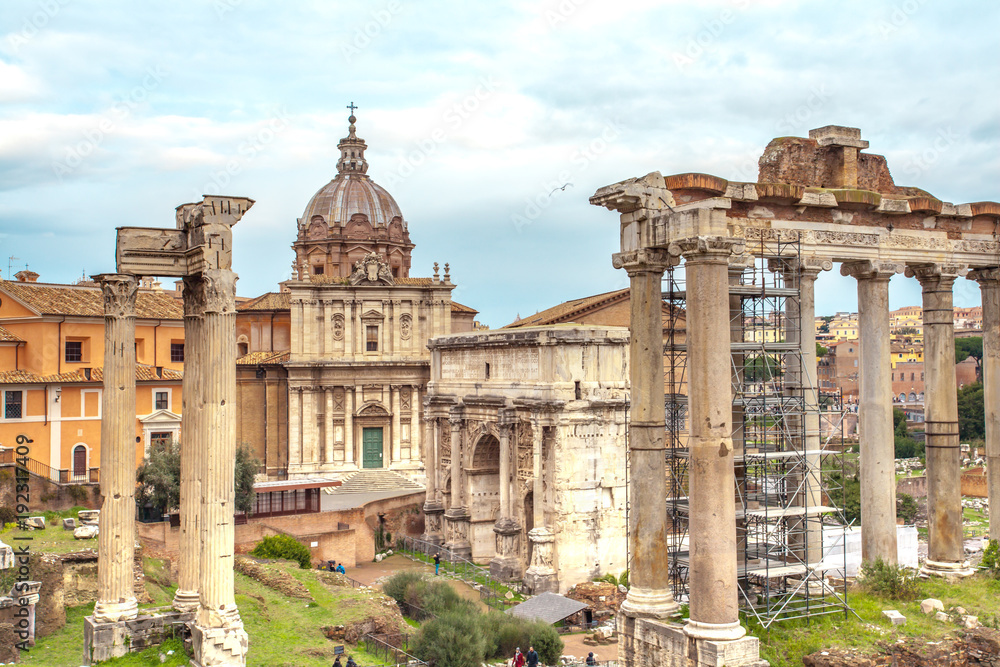 the Roman  Forum ruins archaeological museum Rome Italy  capitol City