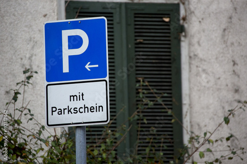 Parkplatzschild