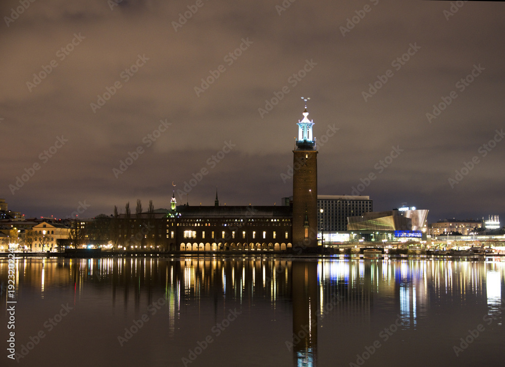  City Hall of Stockholm a cold winter morning