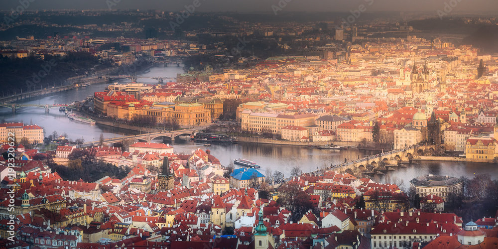 Aerial view of old town of Prague, Czech Republic