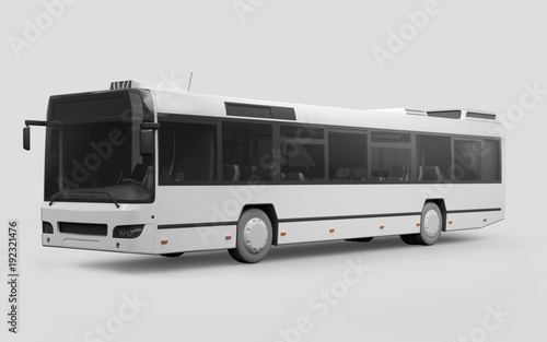 3D render of a bus on a white background