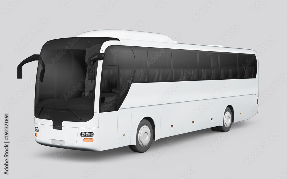 3D render of a bus on a white background 3D render of a bus on a white background