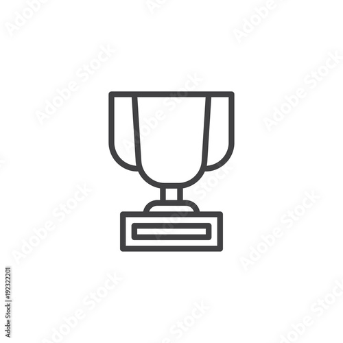 Trophy outline icon. linear style sign for mobile concept and web design. Champions cup simple line vector icon. Symbol, logo illustration. Pixel perfect vector graphics