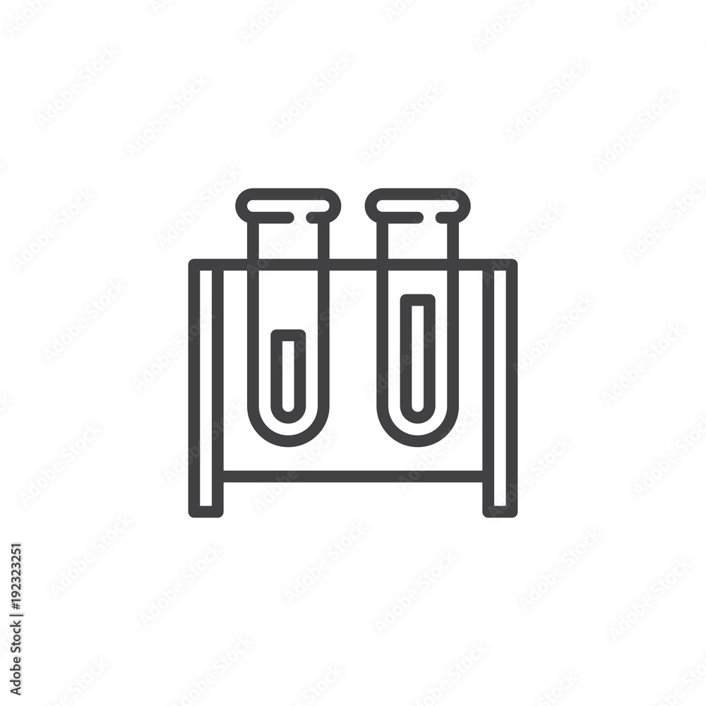 Test tubes outline icon. linear style sign for mobile concept and web design. Chemistry simple line vector icon. Symbol, logo illustration. Pixel perfect vector graphics Test tubes outline icon. linear style sign for mobile concept and web design. Chemistry simple line vector icon. Symbol, logo illustration. Pixel perfect vector graphics