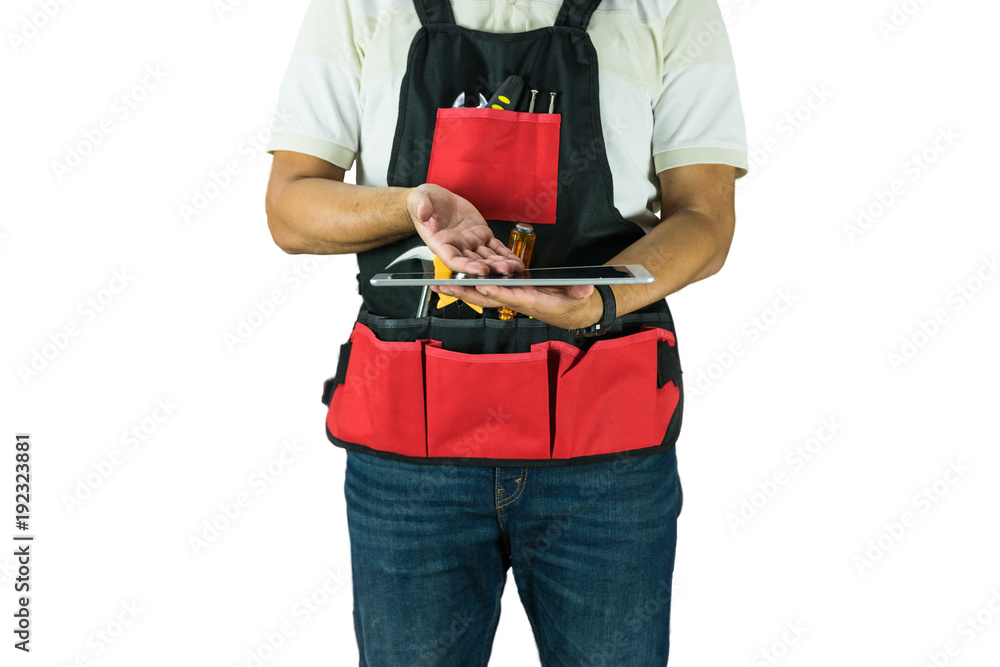 scene of locksmith present show output on tablet isolate background scene of locksmith present show output on tablet isolate background