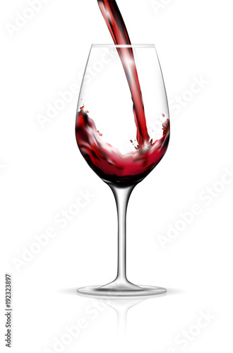 Pouring red wine into glass