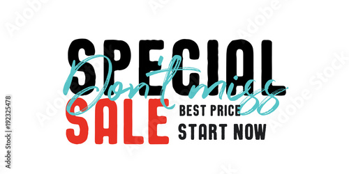 Special Sale V2 Banner vector heading design fashion style  for banner or poster. Sale and Discounts Concept.