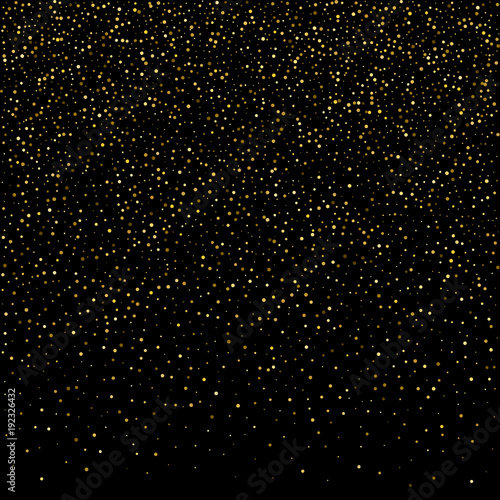 Golden glitter sparkle bubbles champagne particles stars on black background,happy new year holiday concept