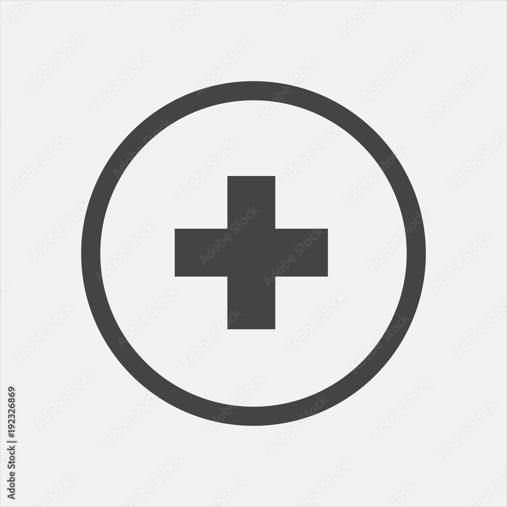 Vector icon hospital medicine. Medical cross illustration in a circle Vector icon hospital medicine. Medical cross illustration in a circle