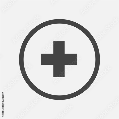 Vector icon hospital medicine. Medical cross illustration in a circle