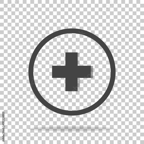 Vector icon hospital medicine  on a transparent background. Medical cross illustration in a circle