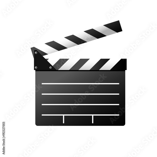 Simple icon of Film Slate - clapboard symbol, moviemaker