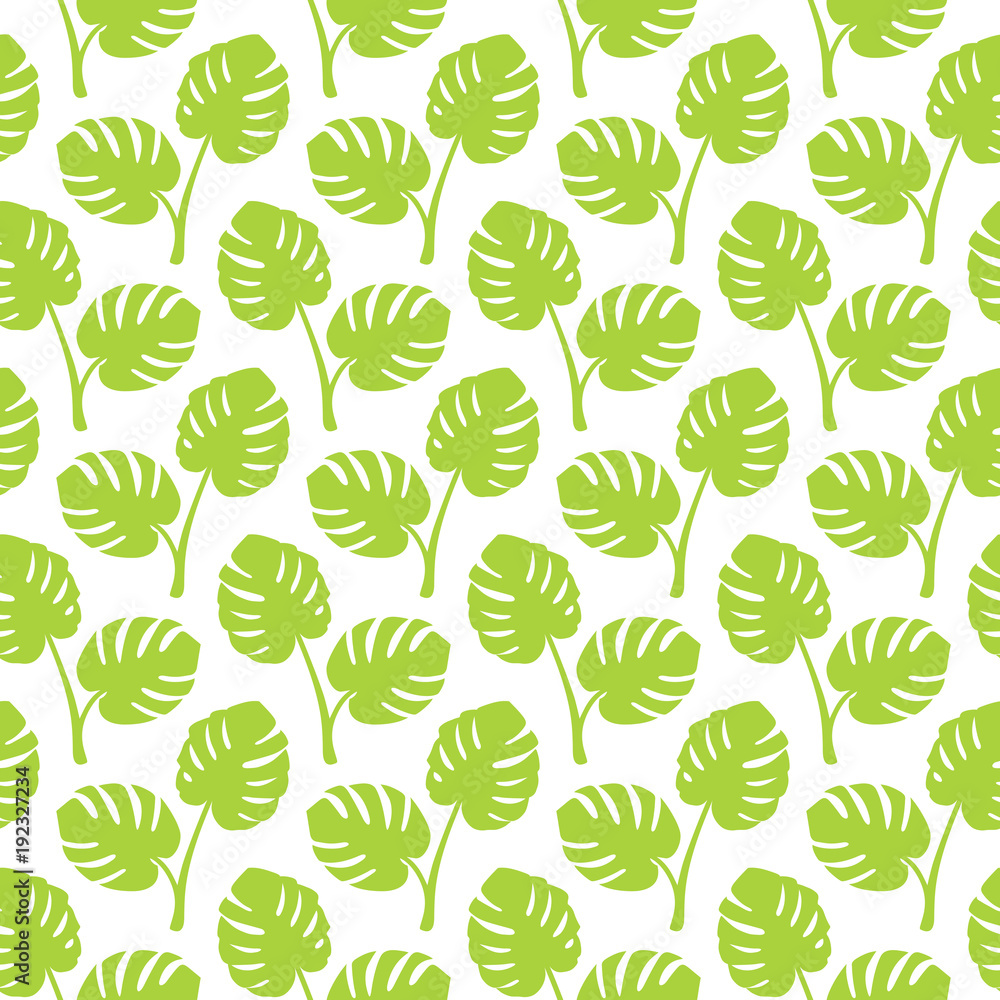 Retro Seamless Pattern Monstera Light Green Retro Seamless Pattern Monstera Light Green