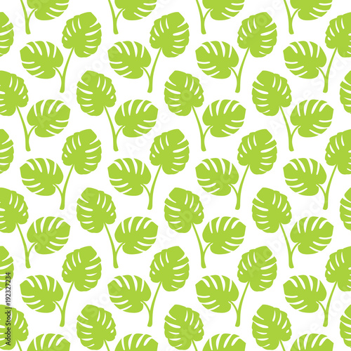 Retro Seamless Pattern Monstera Light Green