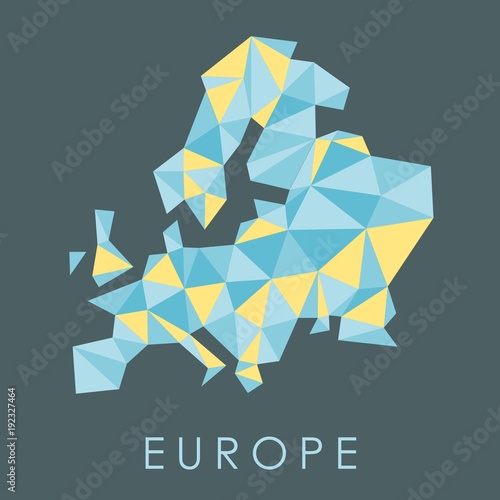 Low-poly Europe vector